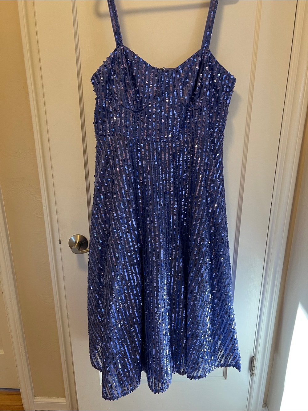 Eloquii Royal Blue Sequin A-Line Dress